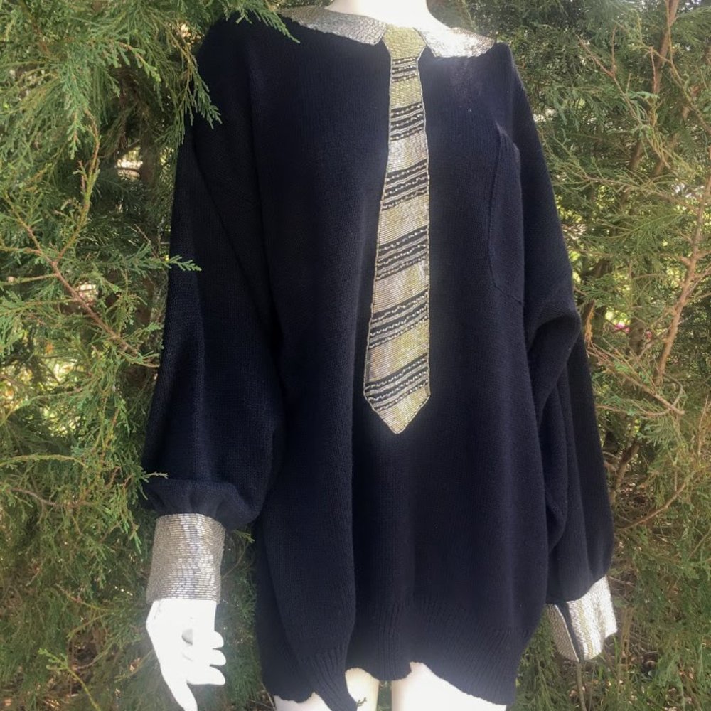 Jeweled Oversized Designer's Sweater
